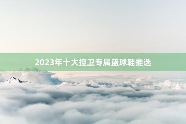 2023年十大控卫专属篮球鞋推选